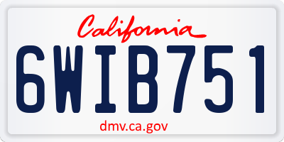 CA license plate 6WIB751