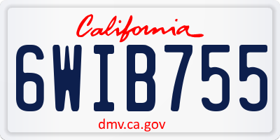 CA license plate 6WIB755