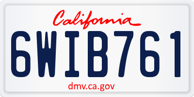 CA license plate 6WIB761