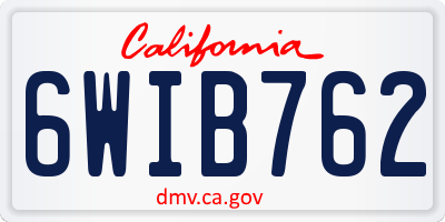 CA license plate 6WIB762