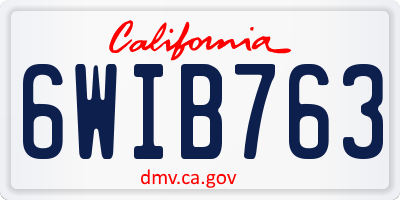 CA license plate 6WIB763