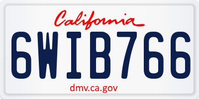 CA license plate 6WIB766