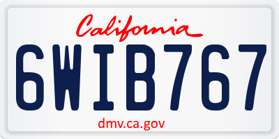 CA license plate 6WIB767