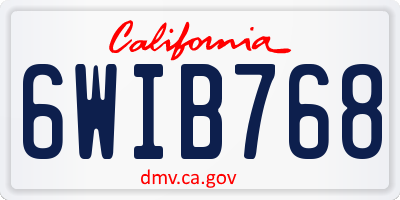 CA license plate 6WIB768
