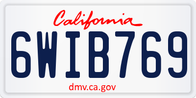 CA license plate 6WIB769