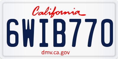 CA license plate 6WIB770