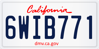 CA license plate 6WIB771