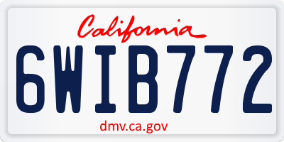 CA license plate 6WIB772