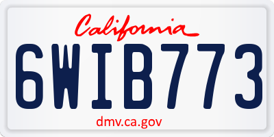 CA license plate 6WIB773