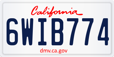 CA license plate 6WIB774