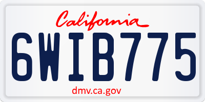 CA license plate 6WIB775