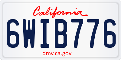 CA license plate 6WIB776