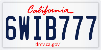 CA license plate 6WIB777