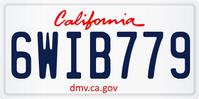 CA license plate 6WIB779