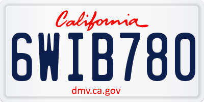 CA license plate 6WIB780