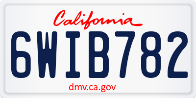 CA license plate 6WIB782