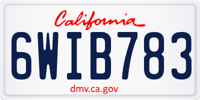 CA license plate 6WIB783