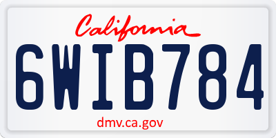 CA license plate 6WIB784