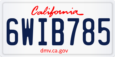 CA license plate 6WIB785