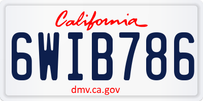 CA license plate 6WIB786