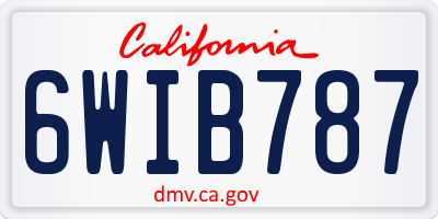 CA license plate 6WIB787