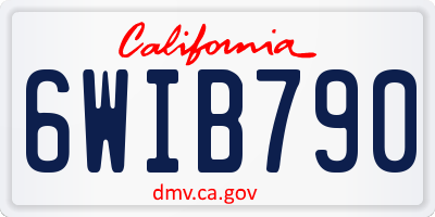 CA license plate 6WIB790