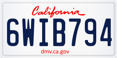 CA license plate 6WIB794