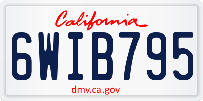 CA license plate 6WIB795