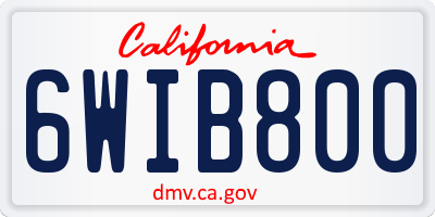 CA license plate 6WIB800