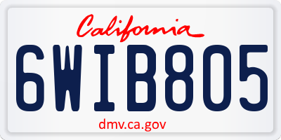 CA license plate 6WIB805
