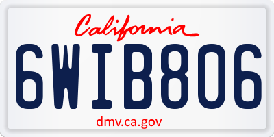 CA license plate 6WIB806