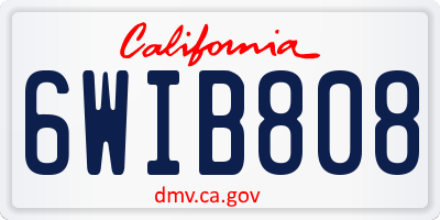CA license plate 6WIB808
