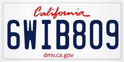 CA license plate 6WIB809