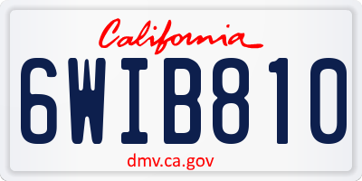 CA license plate 6WIB810