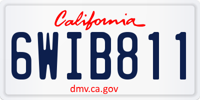 CA license plate 6WIB811