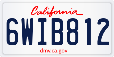 CA license plate 6WIB812
