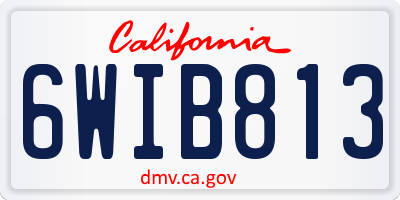 CA license plate 6WIB813