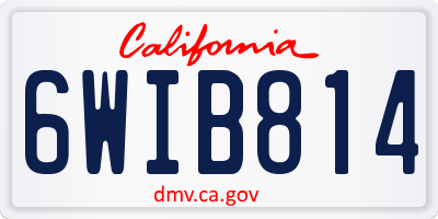 CA license plate 6WIB814