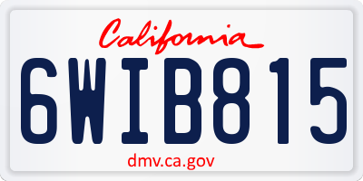 CA license plate 6WIB815