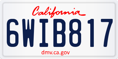 CA license plate 6WIB817