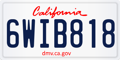 CA license plate 6WIB818