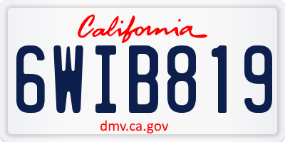 CA license plate 6WIB819