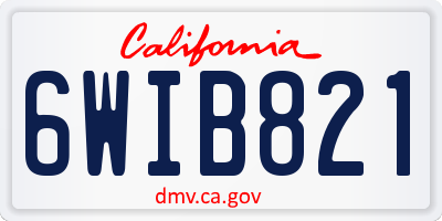 CA license plate 6WIB821