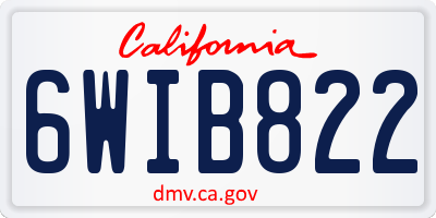 CA license plate 6WIB822