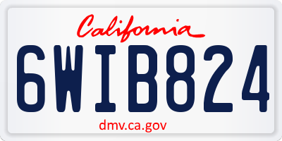 CA license plate 6WIB824