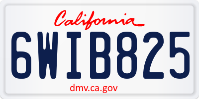 CA license plate 6WIB825