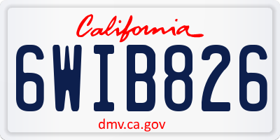 CA license plate 6WIB826