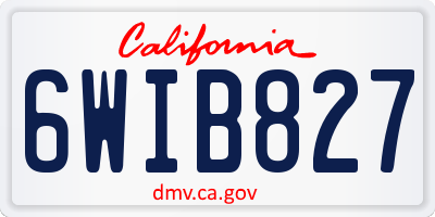 CA license plate 6WIB827