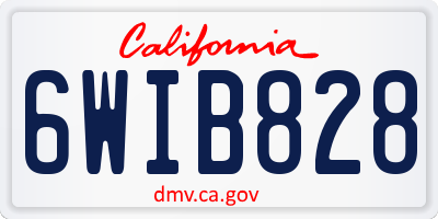 CA license plate 6WIB828