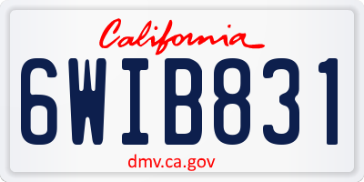 CA license plate 6WIB831